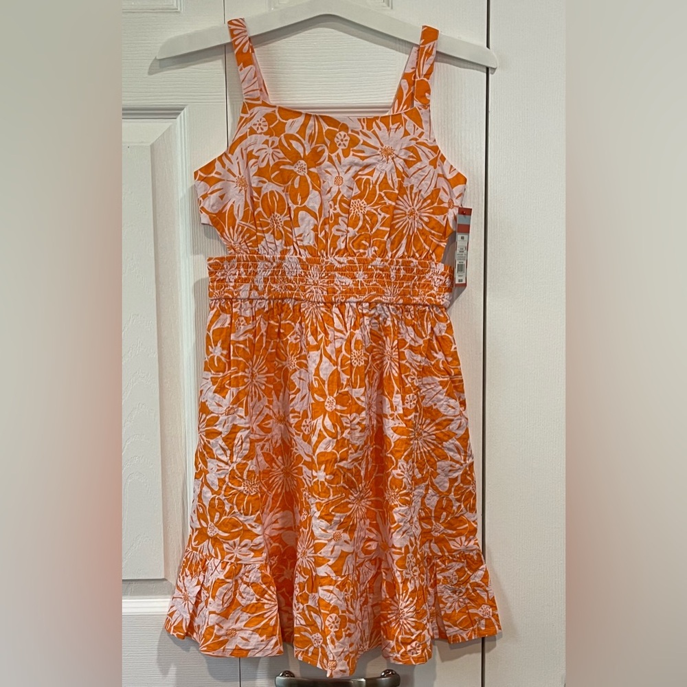 Cat & Jack NWT Orange & White Floral Sundress